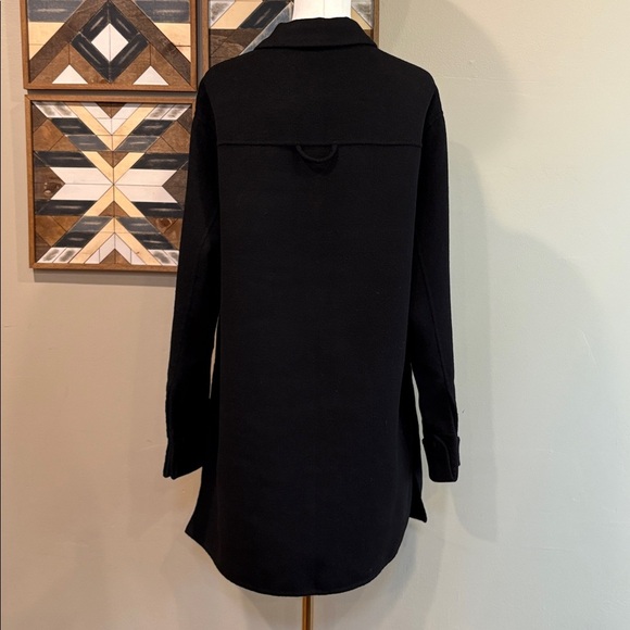 NakedCashmere Felted Wool Cashmere Black Shacket Button Up Cardigan Jacket Large - Picture 6 of 12